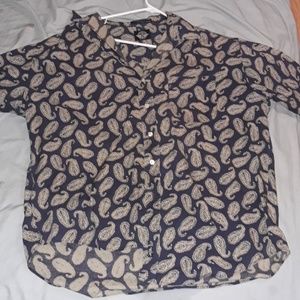 Dark blue button up dress shirt